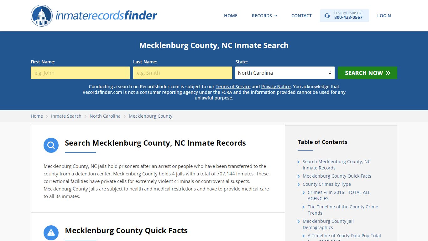 Mecklenburg County, NC Inmate Lookup & Jail Records Online