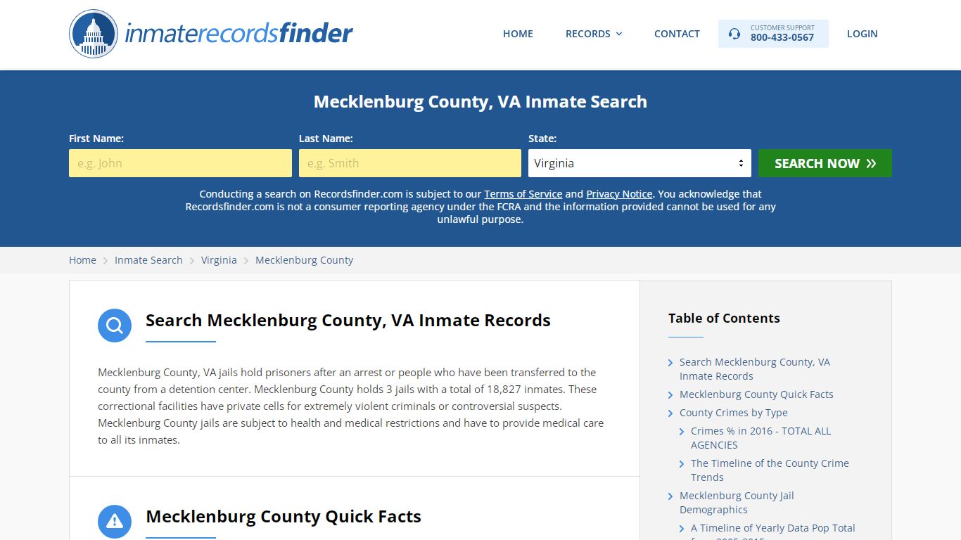 Mecklenburg County, VA Inmate Lookup & Jail Records Online